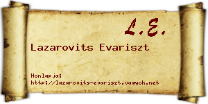 Lazarovits Evariszt névjegykártya